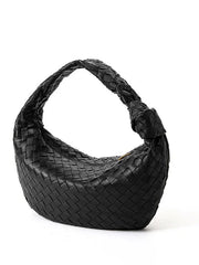 Lambskin Knotted Intrecciato Leather Handbag(3 Sizes), Handcrafted Premium Quality Genuine Leather Handbag, Daily Fashion Lady Tote Bag, Designer Bag