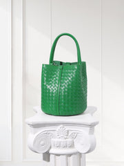 Lambskin Leather Bucket Bag Handwoven, Small Shoulder Bag,  Woven Purse Women Classic bag Crossbody Designer  Bag, Birthday Gift For Her