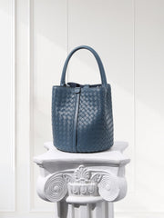 Lambskin Leather Bucket Bag Handwoven, Small Shoulder Bag,  Woven Purse Women Classic bag Crossbody Designer  Bag, Birthday Gift For Her
