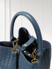 Lambskin Leather Bucket Bag Handwoven, Small Shoulder Bag,  Woven Purse Women Classic bag Crossbody Designer  Bag, Birthday Gift For Her