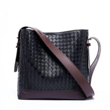 Lambskin Leather Handwoven Bucket Bag | Classic Bucket Shoulder Bag
