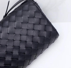 Lambskin Leather Knotted Intrecciato Evening Handbag | Woven Shoulder With Metal Buckle, Daily Fashion Designer Bag