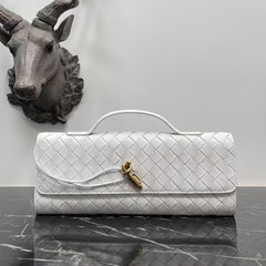 Lambskin Leather Knotted Intrecciato Evening Handbag | Woven Shoulder With Metal Buckle, Daily Fashion Designer Bag