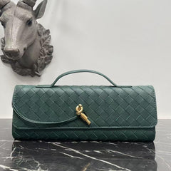 Lambskin Leather Knotted Intrecciato Evening Handbag | Woven Shoulder With Metal Buckle, Daily Fashion Designer Bag