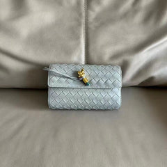 Lambskin Leather Knotted Intrecciato Evening Handbag | Woven Shoulder With Metal Buckle, Daily Fashion Designer Bag