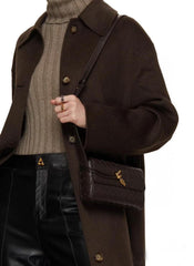 Lambskin Leather Knotted Intrecciato Evening Handbag | Woven Shoulder With Metal Buckle, Daily Fashion Designer Bag