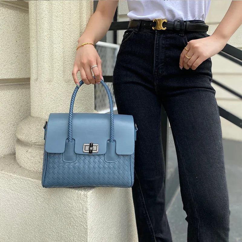 Lambskin Leather Shoulder Bag Handwoven, Small Designer Bag,  Woven Purse Women Classic bag Crossbody Luxury Bag, Birthday Gift For Her