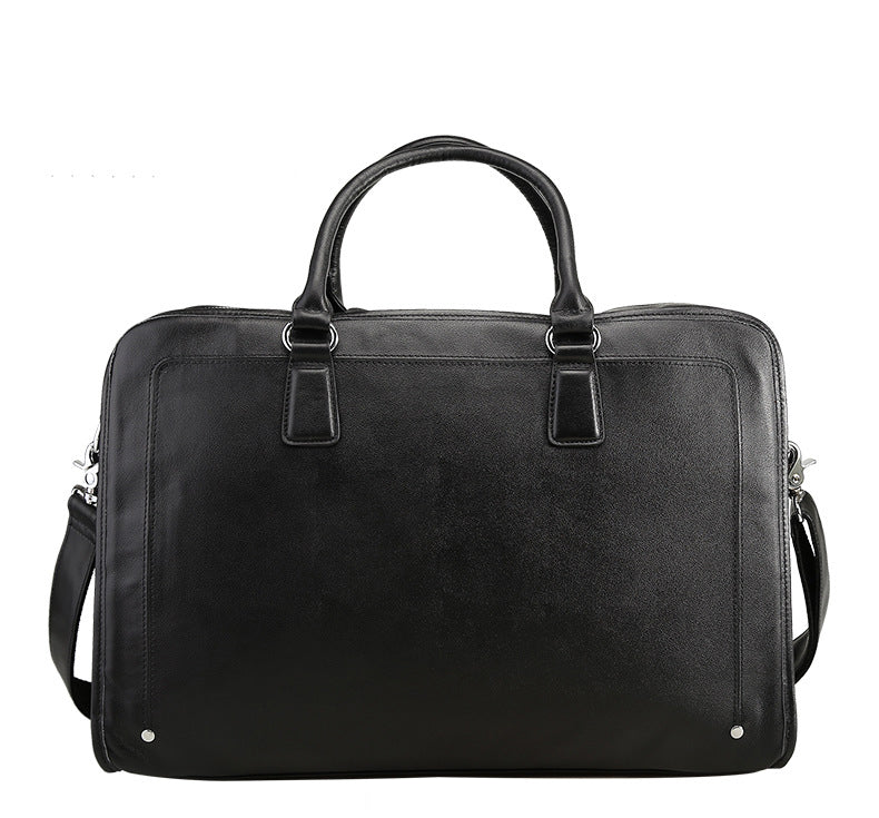 Large Cowhide Leather 17" Business Briefcase | Travel Messenger & Laptop Bag