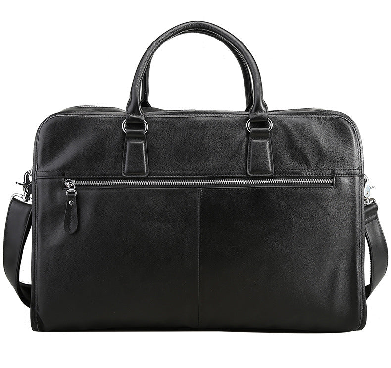 Large Cowhide Leather 17" Business Briefcase | Travel Messenger & Laptop Bag