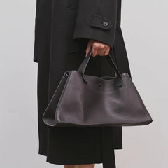 Large Genuine Leather Women's Tote | Versatile Commuter Crossbody Tote | Luxury Designer Bag