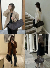 Large Genuine Leather Women's Tote | Versatile Commuter Crossbody Tote | Luxury Designer Bag