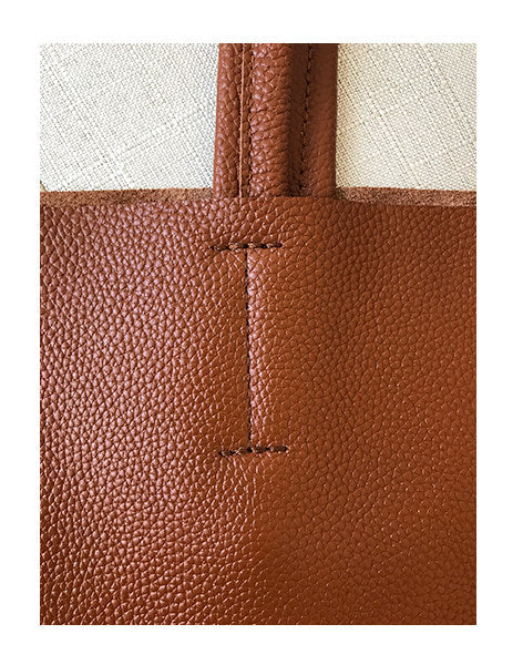 Large Soft Cowhide Leather Tote | Minimalist Oversized Shopper with Removable Inner Pouch