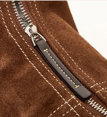 Large Suede Crossbody Purse, Black Suede Slouchy Bag & Crescent Hobo for Women