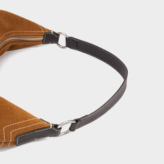 Large Suede Crossbody Purse, Black Suede Slouchy Bag & Crescent Hobo for Women