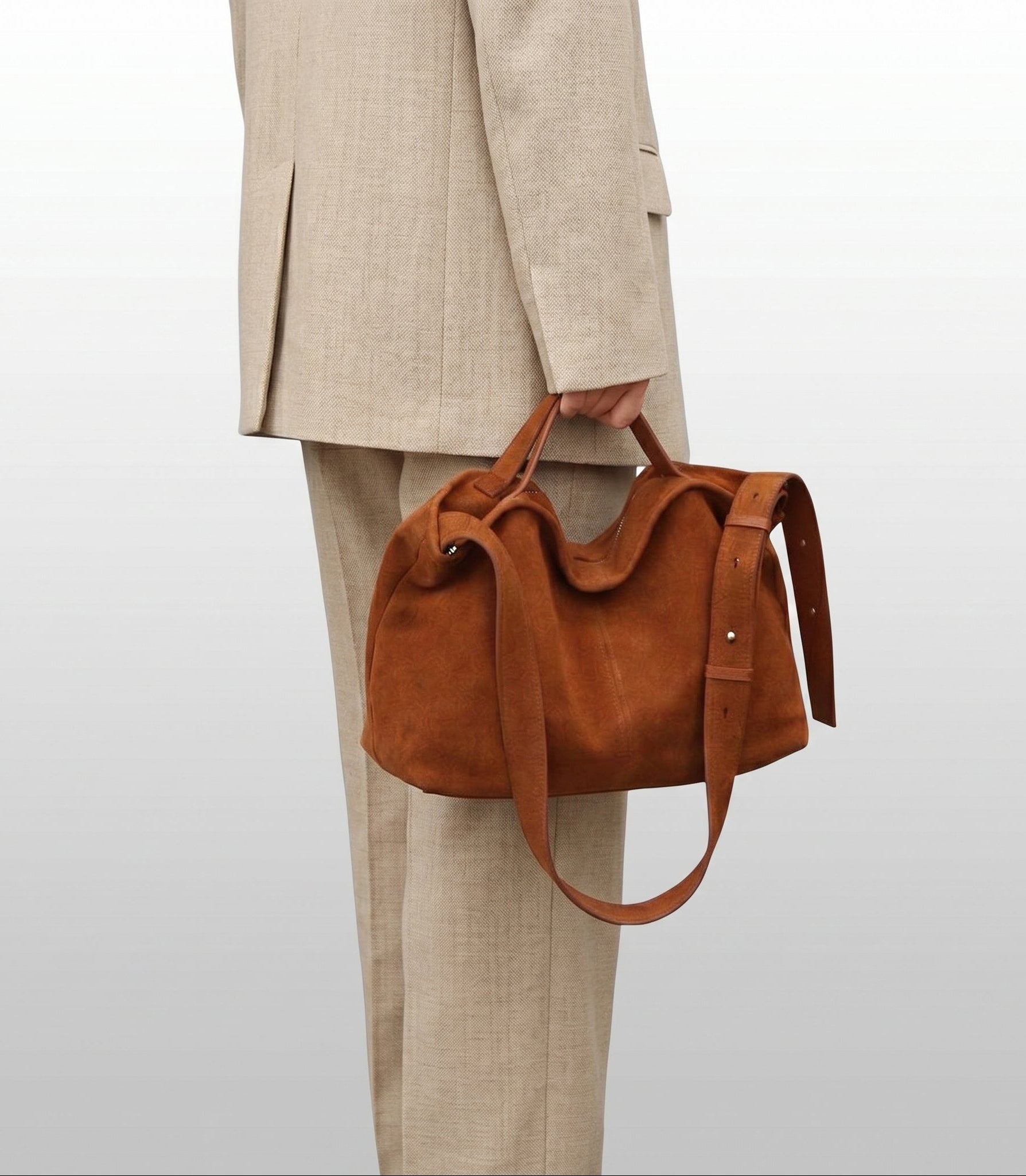 Large Suede Hobo Bag for Women | Slouchy Autumn/Winter Shoulder Bag & Crossbody