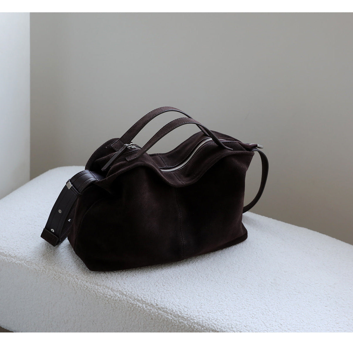 Large Suede Hobo Bag for Women | Slouchy Autumn/Winter Shoulder Bag & Crossbody
