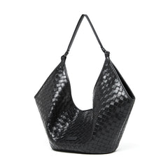 Large Woven Leather Tote Bag, Hobo Bag for Women – Soft Genuine Leather Shoulder Bag, Summer 2025 Fashion Handbag for Work, Travel & Daily Use