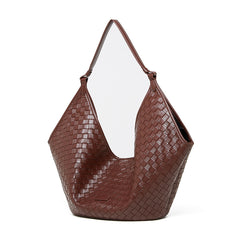 Large Woven Leather Tote Bag, Hobo Bag for Women – Soft Genuine Leather Shoulder Bag, Summer 2025 Fashion Handbag for Work, Travel & Daily Use