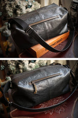 Lightweight Men's Soft Full-Grain Leather Travel Bag, Handmade Durable Cowhide Crossbody, Large Gym Bag, Weekender & Laptop Shoulder Bag