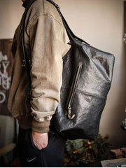 Lightweight Men's Soft Full-Grain Leather Travel Bag, Handmade Durable Cowhide Crossbody, Large Gym Bag, Weekender & Laptop Shoulder Bag