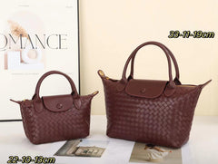 Luxurious Lambskin Leather Handwoven Shoulder Bag | Top Handle Designer Bag