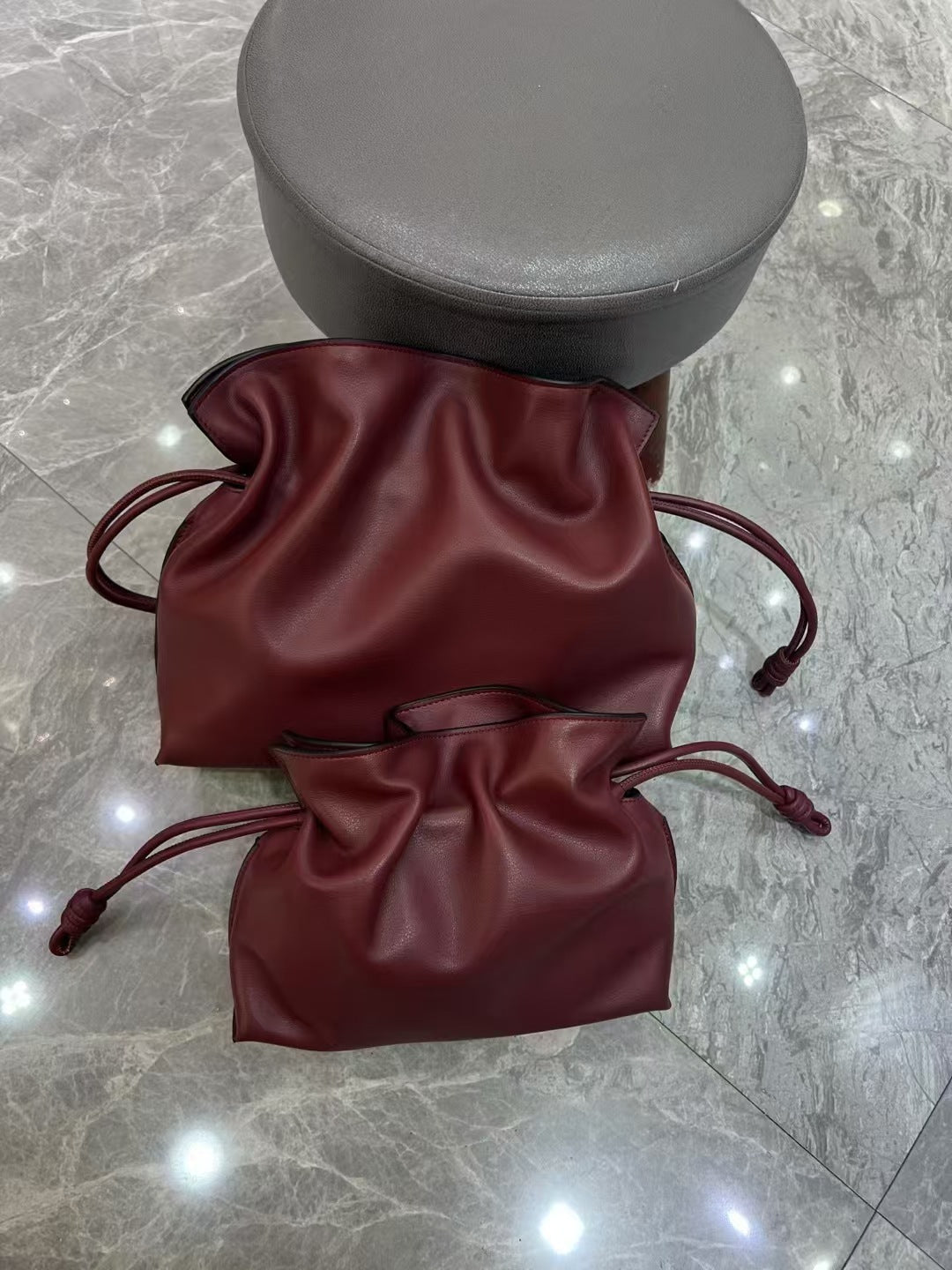 Luxurious Minimalist Soft Calfskin Bucket Bag | Shoulder Bag and Crossbody Bag for Women with Drawstring Closure