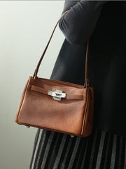 Luxury Black Leather Tote Bag, Handmade Togo and Lambskin Leather Shoulder Bag and Crossbody Square Bag