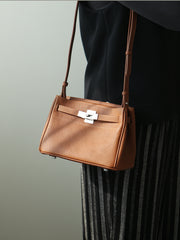 Luxury Black Leather Tote Bag, Handmade Togo and Lambskin Leather Shoulder Bag and Crossbody Square Bag