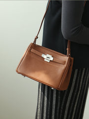 Luxury Black Leather Tote Bag, Handmade Togo and Lambskin Leather Shoulder Bag and Crossbody Square Bag