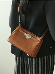 Luxury Black Leather Tote Bag, Handmade Togo and Lambskin Leather Shoulder Bag and Crossbody Square Bag