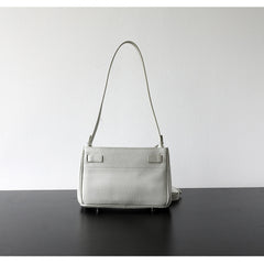 Luxury Black Leather Tote Bag, Handmade Togo and Lambskin Leather Shoulder Bag and Crossbody Square Bag