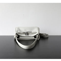 Luxury Black Leather Tote Bag, Handmade Togo and Lambskin Leather Shoulder Bag and Crossbody Square Bag