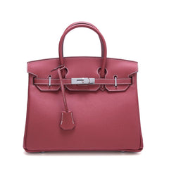 Luxury Classic Genuine Leather Bag Silver Tone, Must-have Leather Designer Bag, Shoulder Bag, Crossbody Bag, Gift For Her