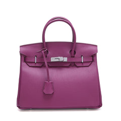 Luxury Classic Genuine Leather Bag Silver Tone, Must-have Leather Designer Bag, Shoulder Bag, Crossbody Bag, Gift For Her