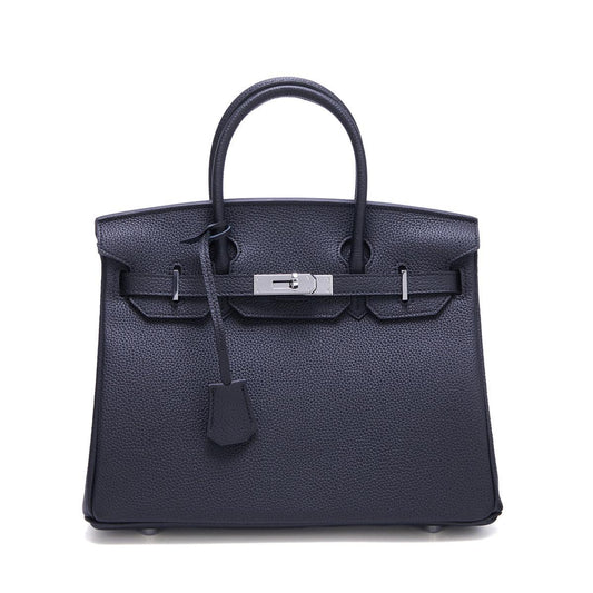 Luxury Classic Genuine Leather Bag Silver Tone, Must-have Leather Designer Bag, Shoulder Bag, Crossbody Bag, Gift For Her