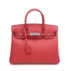 Luxury Classic Genuine Leather Bag Silver Tone, Must-have Leather Designer Bag, Shoulder Bag, Crossbody Bag, Gift For Her