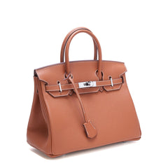 Luxury Classic Genuine Leather Bag Silver Tone, Must-have Leather Designer Bag, Shoulder Bag, Crossbody Bag, Gift For Her