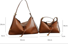 Luxury Cowhide Leather Hobo Bag | Soft Leather Shoulder & Crossbody Purse
