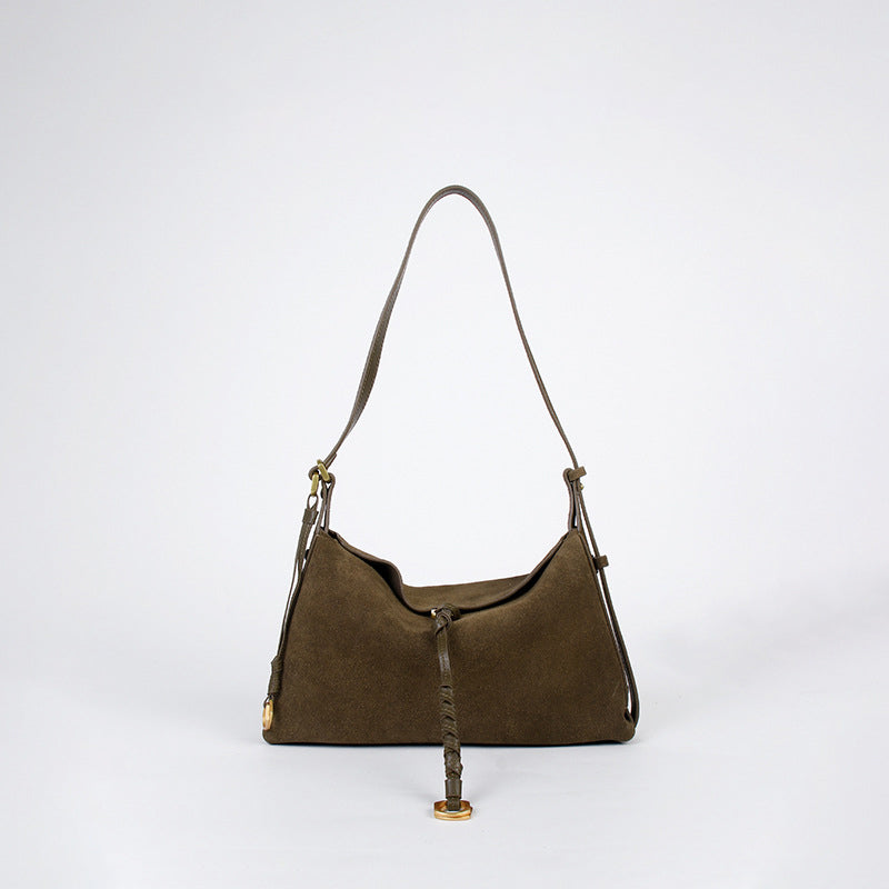 Luxury Cowhide Leather Hobo Bag | Soft Leather Shoulder & Crossbody Purse