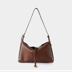 Luxury Cowhide Leather Hobo Bag | Soft Leather Shoulder & Crossbody Purse
