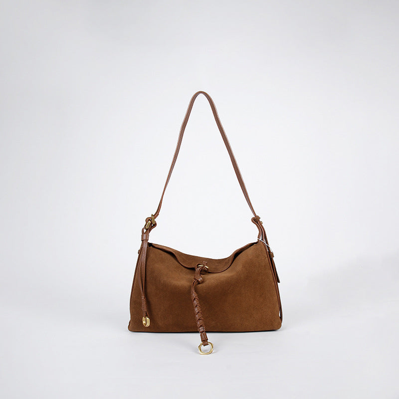 Luxury Cowhide Leather Hobo Bag | Soft Leather Shoulder & Crossbody Purse