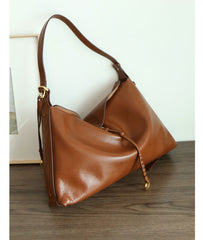 Luxury Cowhide Leather Hobo Bag | Soft Leather Shoulder & Crossbody Purse