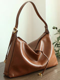 Luxury Cowhide Leather Hobo Bag | Soft Leather Shoulder & Crossbody Purse