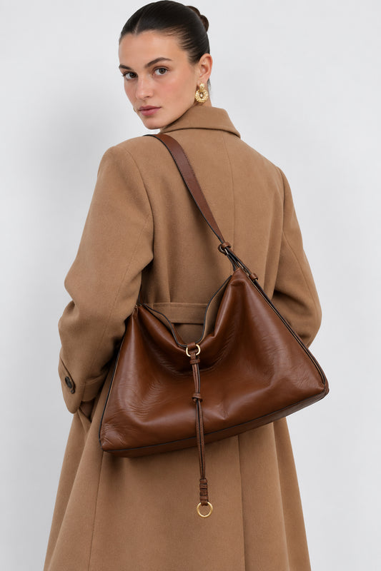 Luxury Cowhide Leather Hobo Bag | Soft Leather Shoulder & Crossbody Purse
