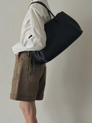 Luxury Cowhide Leather Tote Bag | Handcrafted Large Shoulder Work Satchel