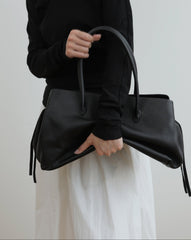 Luxury Cowhide Leather Tote Bag | Handcrafted Large Shoulder Work Satchel