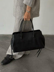 Luxury Cowhide Leather Tote Bag | Handcrafted Large Shoulder Work Satchel