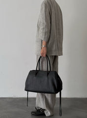 Luxury Cowhide Leather Tote Bag | Handcrafted Large Shoulder Work Satchel