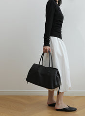 Luxury Cowhide Leather Tote Bag | Handcrafted Large Shoulder Work Satchel