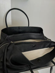 Luxury Cowhide Leather Tote Bag | Handcrafted Large Shoulder Work Satchel